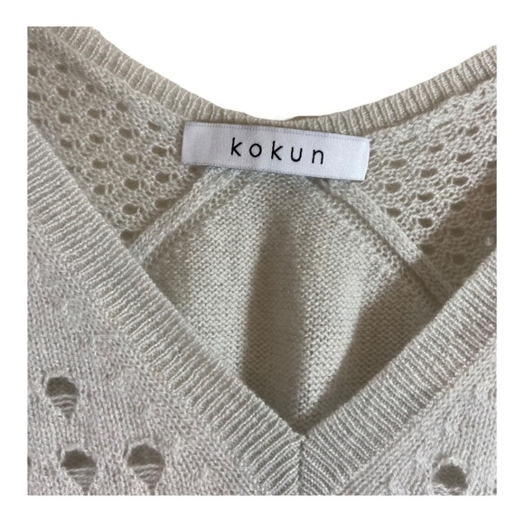 Kokun Cashmere Pointelle Sweater - Picture 2 of 6